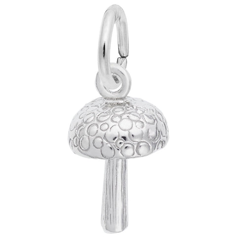 Mushroom Charm In 14K White Gold