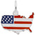 Usa Map Colored Charm In Sterling Silver