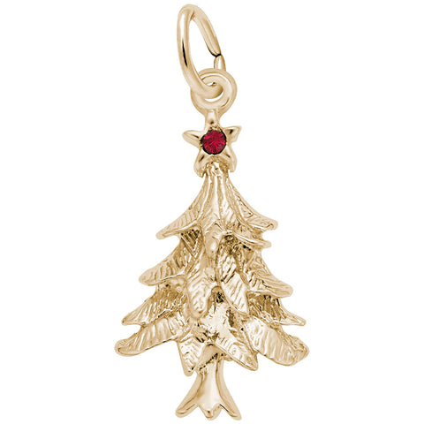 Christmas Tree Charm in Yellow Gold Plated