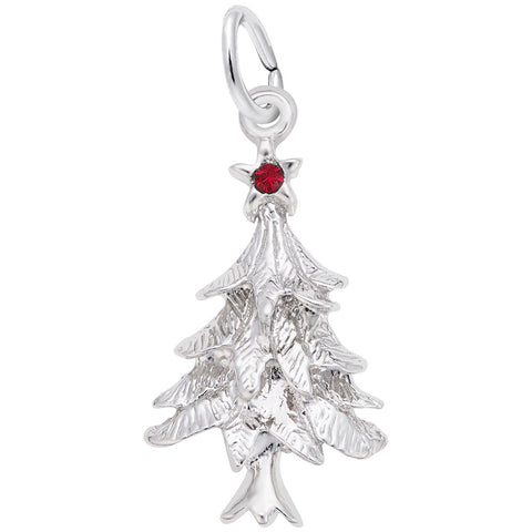 Christmas Tree Charm In 14K White Gold