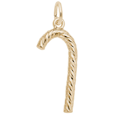 Candy Cane Charm in Yellow Gold Plated