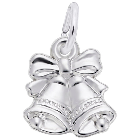 Christmas Bells Charm In 14K White Gold