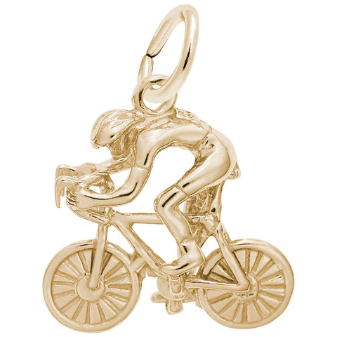 Cyclist Charm In Yellow Gold