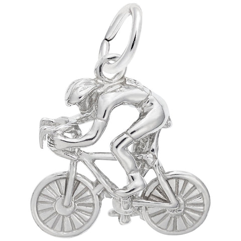 Cyclist Charm In 14K White Gold