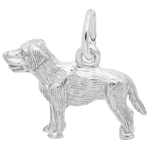 Labrador Dog Charm In 14K White Gold