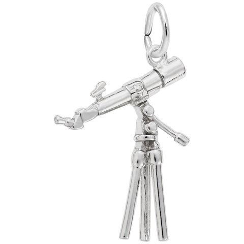 Telescope Charm In 14K White Gold