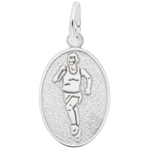 Female Runner Charm In 14K White Gold