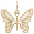 Butterfly Charm in Yellow Gold Plated