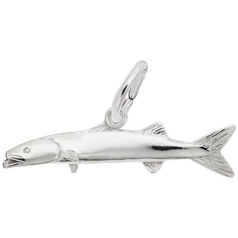 Barracuda Fish Charm In 14K White Gold