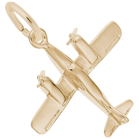 Airplane Charm In Yellow Gold