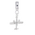 Airplane charm dangle bead in Sterling Silver hide-image