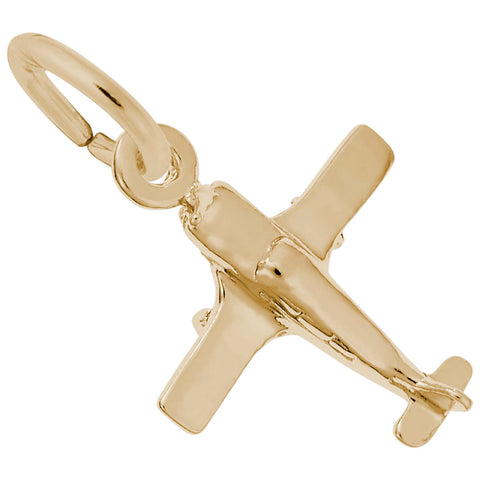 Airplane Charm in Yellow Gold Plated