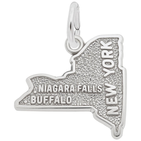 Buffalo/Niagara Falls Charm In 14K White Gold