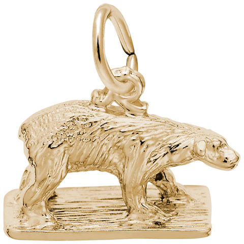 Polar Bear Charm In Yellow Gold