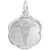 Caduceus Disc Charm In Sterling Silver