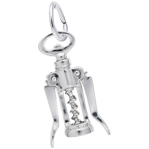 Corkscrew Charm In 14K White Gold