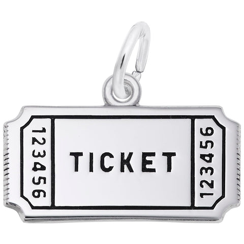 Movie Ticket Charm In 14K White Gold