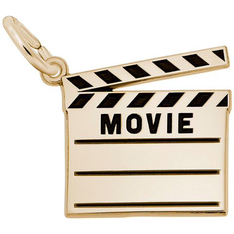 Movie Clap Board Charm In Yellow Gold