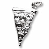 Pizza Slice charm in 14K White Gold