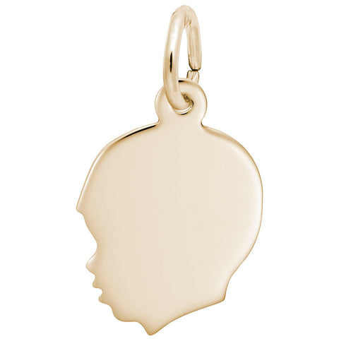 Boys Head Charm In Yellow Gold