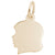 Girls Head Charm in Yellow Gold Plated