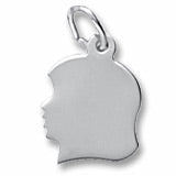 Girls Head charm in Sterling Silver hide-image