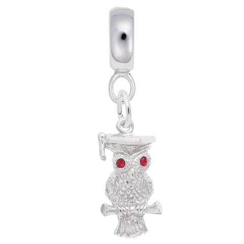 Owl Charm Dangle Bead In Sterling Silver