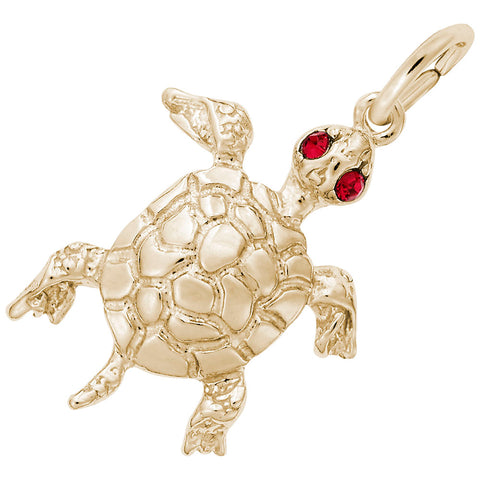 Turtle Charm in Yellow Gold Plated