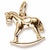 Rocking Horse charm in Yellow Gold Plated hide-image