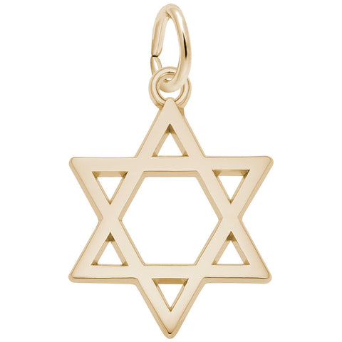 Star Of David Charm In Yellow Gold