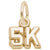 5K Race Charm in Yellow Gold Plated