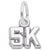 5K Race Charm In 14K White Gold