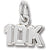 10K Race charm in 14K White Gold