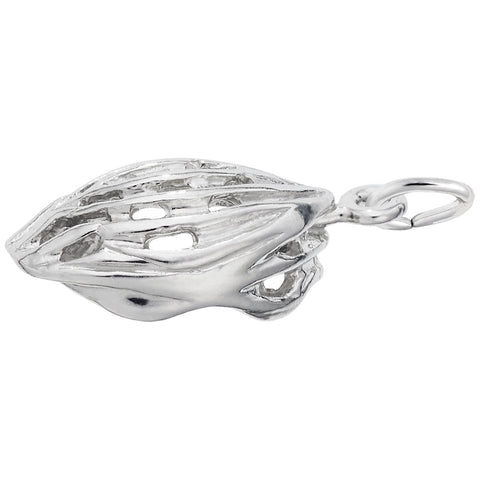 Cyclist Helmet Charm In 14K White Gold