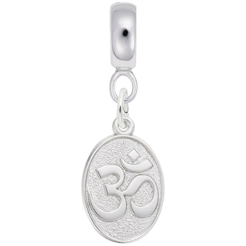 Yoga Symbol Charm Dangle Bead In Sterling Silver