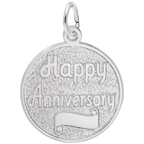 Anniversary Charm In 14K White Gold