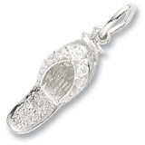 White Cz Sandal charm in Sterling Silver hide-image