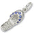 Blue Sapphire Sandal charm in 14K White Gold hide-image