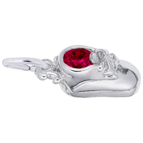 July Birthstone Charm In 14K White Gold