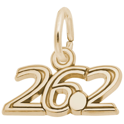 Marathon 26.2 Plain Charm in Yellow Gold Plated