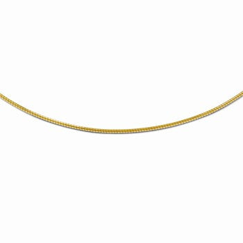 14K Yellow Gold Omega, 18 inch x 1.2mm, Jewelry Chains and Necklace
