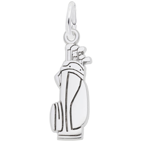Golf Bag Charm In 14K White Gold