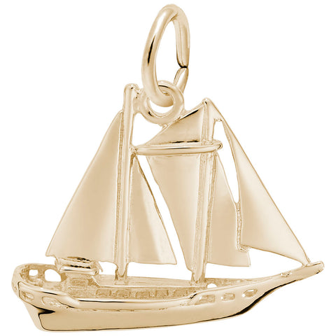 Sailboat Charm In Yellow Gold