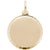 Round Disc Dia Cut Charm in Yellow Gold Plated