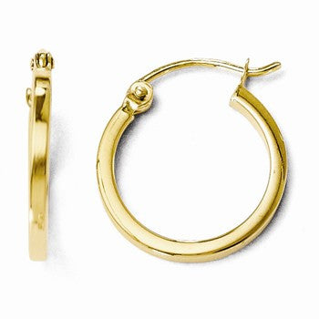 14k Yellow Gold Polished Hoop Earrings