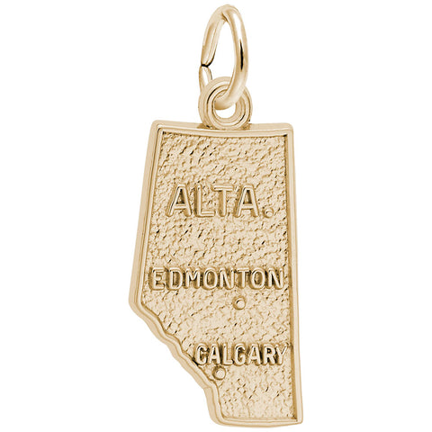 Alberta,Canada Charm in Yellow Gold Plated