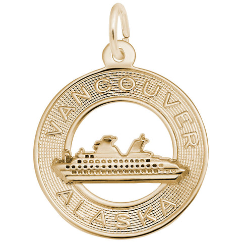 Van/Ak Cruise Ship Charm In Yellow Gold