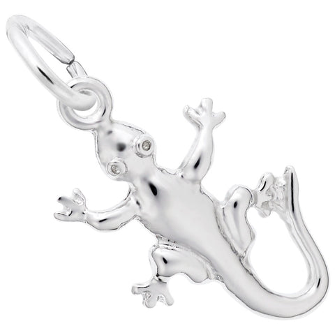 Gecko Charm In Sterling Silver
