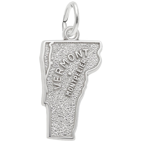 Montpelier Vermont Charm In 14K White Gold