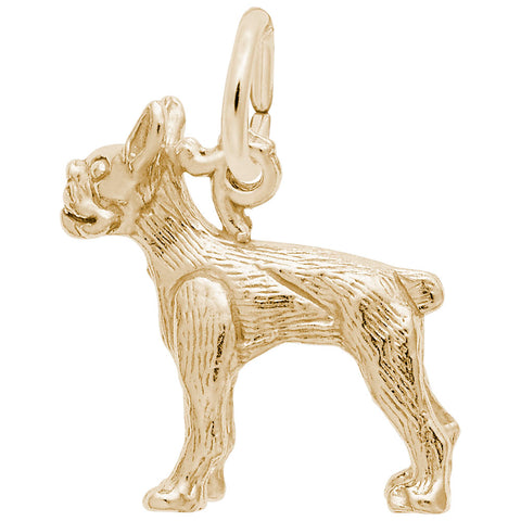 Boston Terrier Charm In Yellow Gold